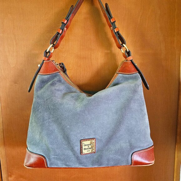 DOONEY & BOURKE  Large Courtney  Suede Dark Gray Hobo Bag - Picture 1 of 15